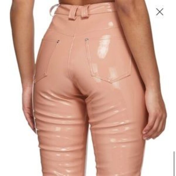 Women Pants & Jumpsuits Pink Vinyl Frey Trousers - Picture 3 of 4